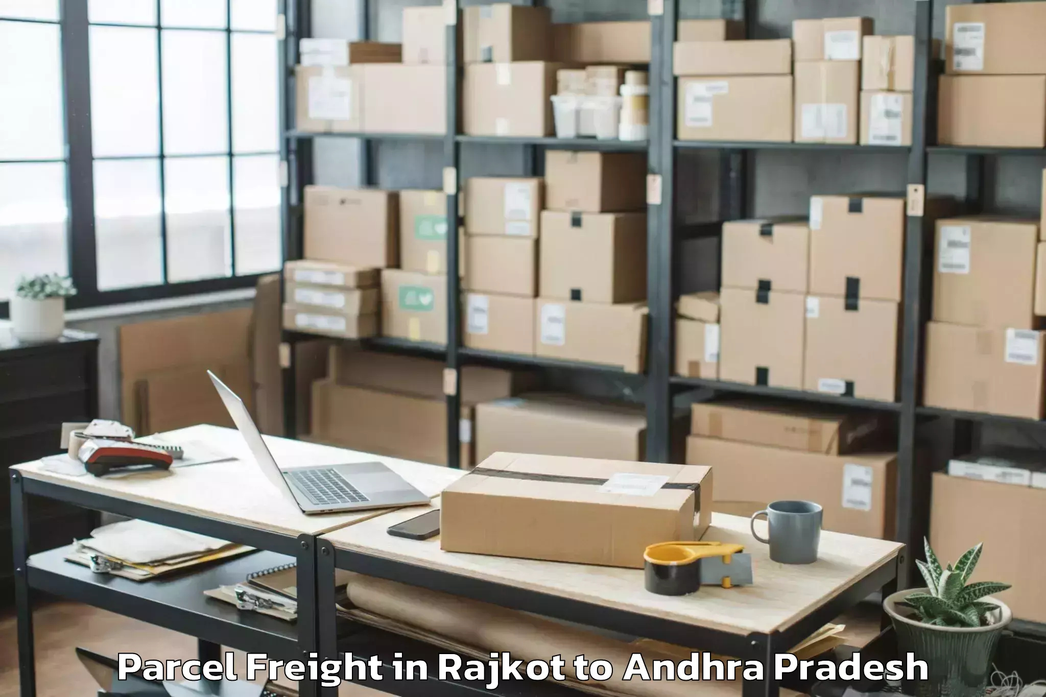 Discover Rajkot to Maddipadu Parcel Freight